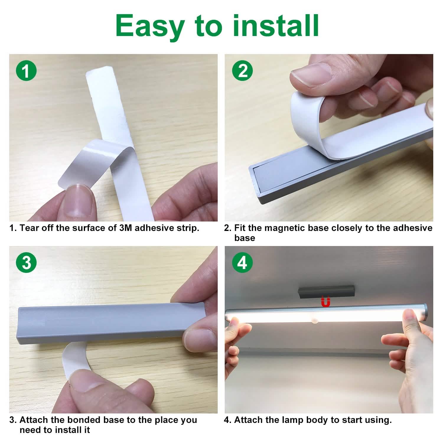 4-Pack LED Motion Sensor Light – Stick Anywhere, No Wiring Needed