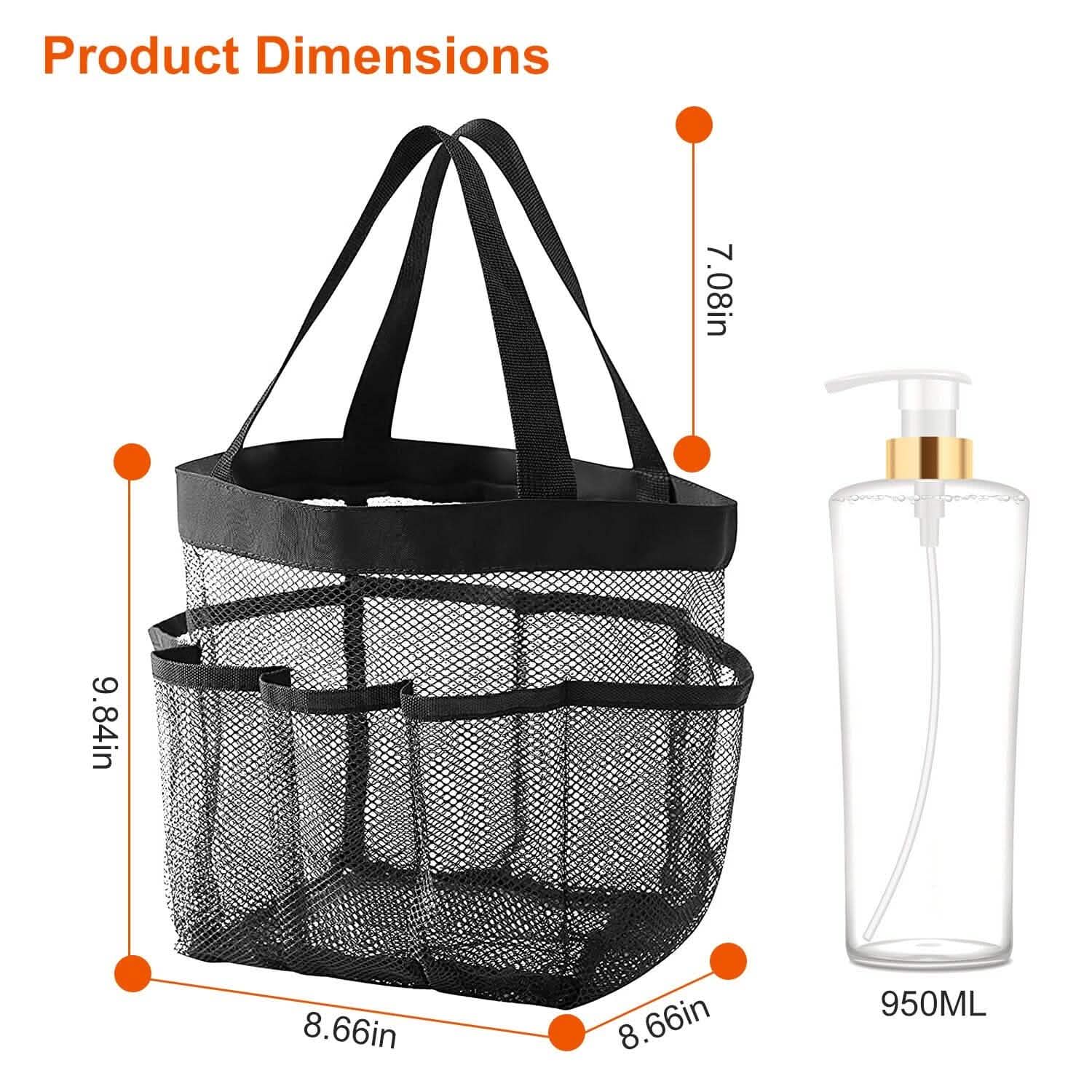 Hanging Mesh Shower Caddy Organizer – No Drilling, Rust-Proof