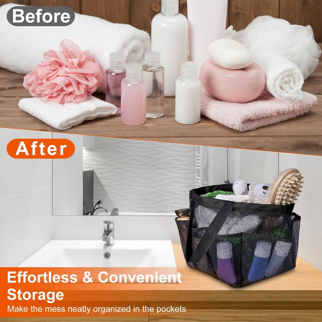 Hanging Mesh Shower Caddy Organizer – No Drilling, Rust-Proof