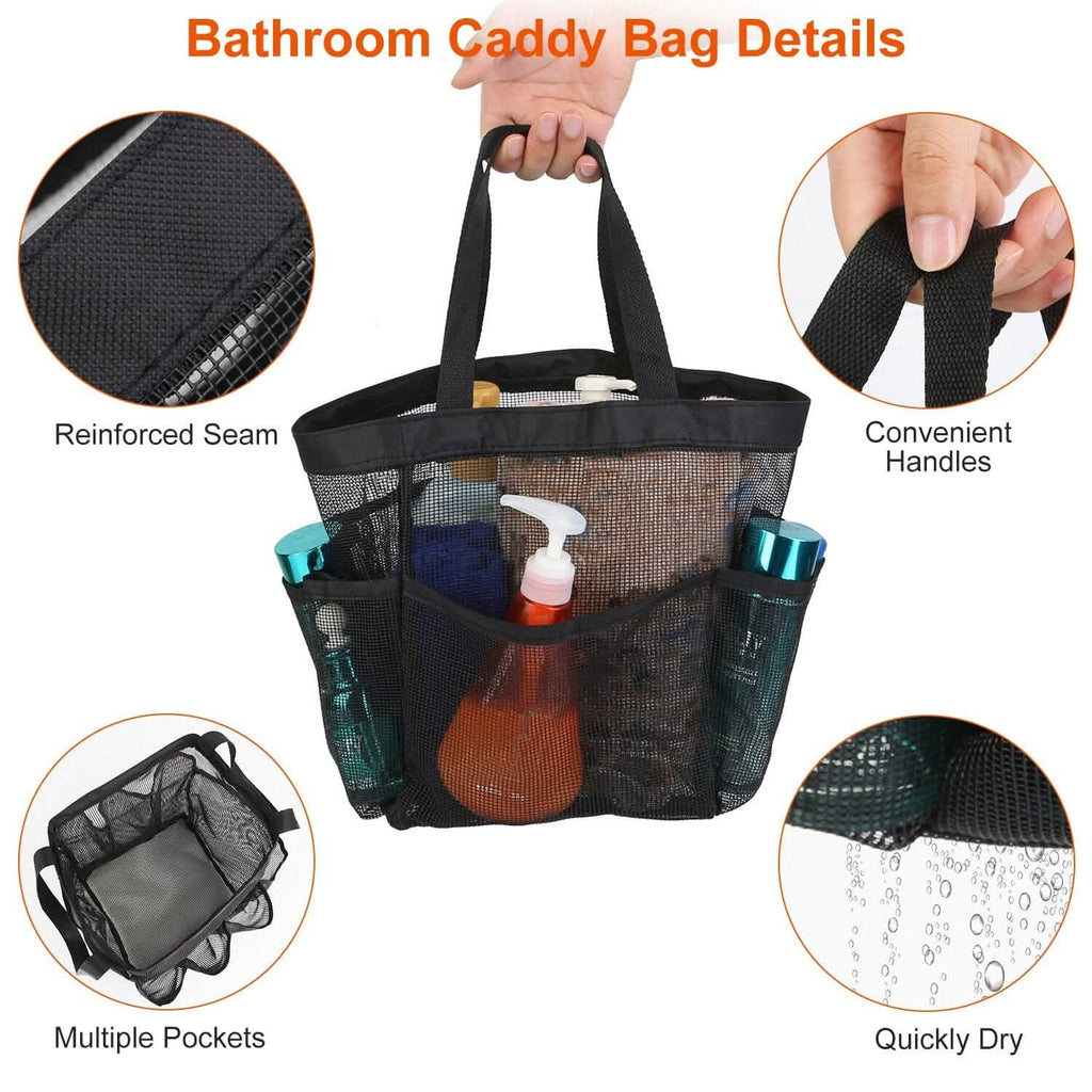 Hanging Mesh Shower Caddy Organizer – No Drilling, Rust-Proof